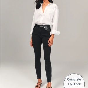 NWT Abercrombie and Fitch Mixed Fabric Super High Rise